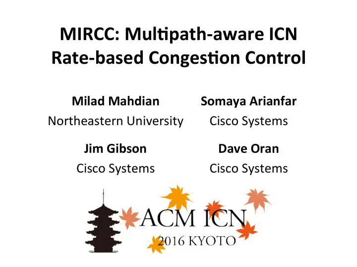 mircc mul path aware icn rate based conges on control