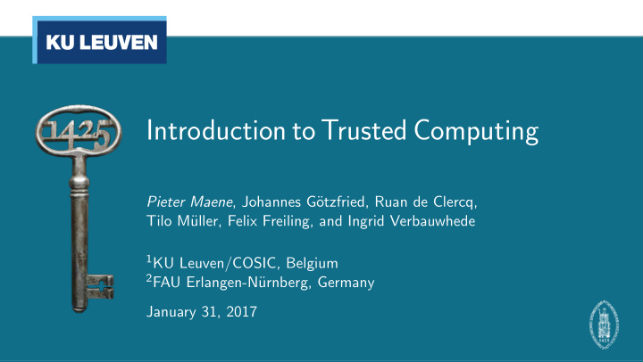 introduction to trusted computing