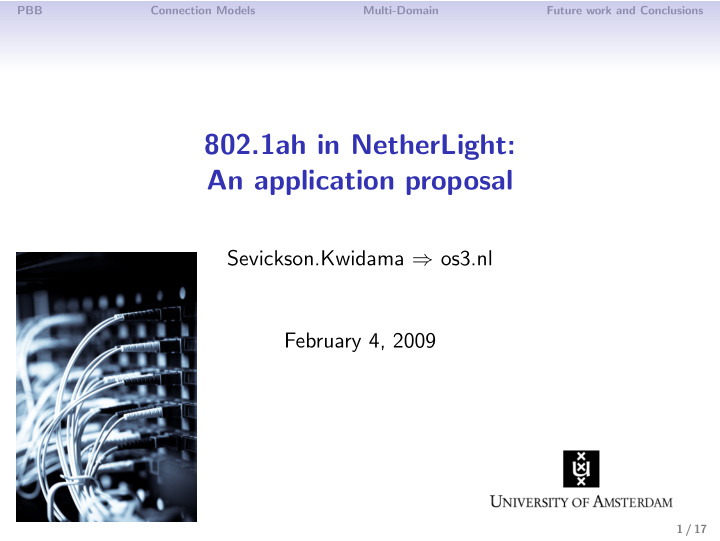 802 1ah in netherlight an application proposal