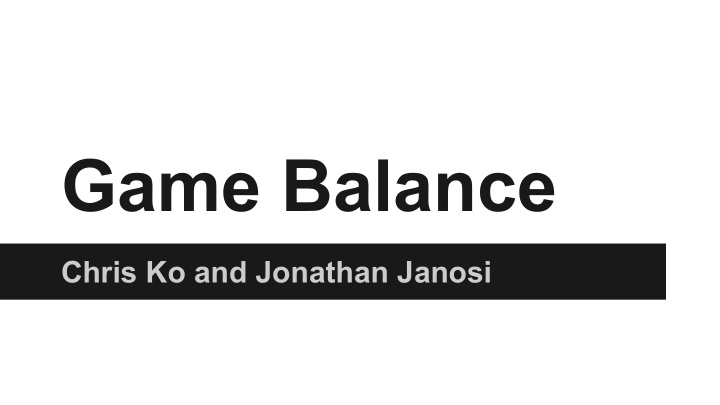 game balance