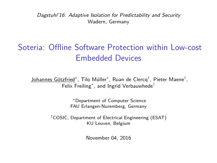 soteria offline software protection within low cost