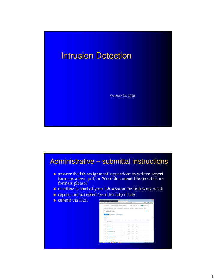 intrusion detection intrusion detection