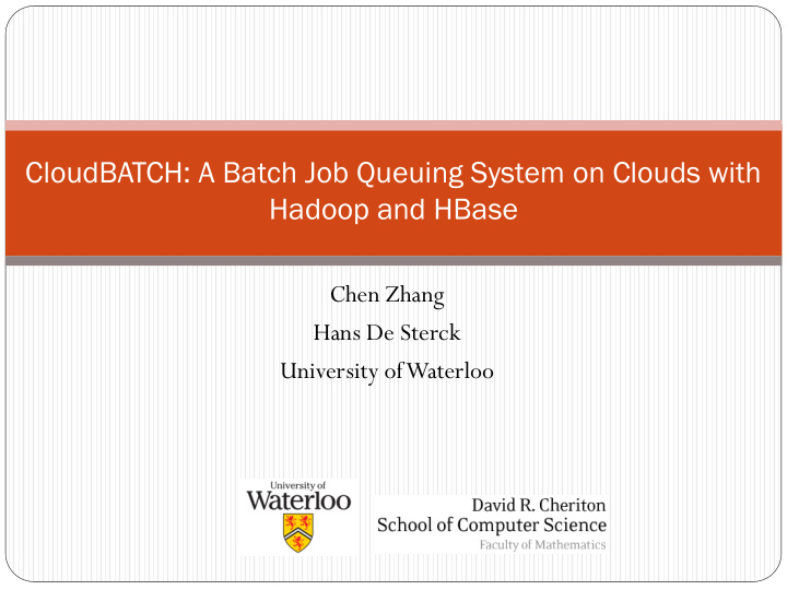 cloudbatch a batch job queuing system on clouds with