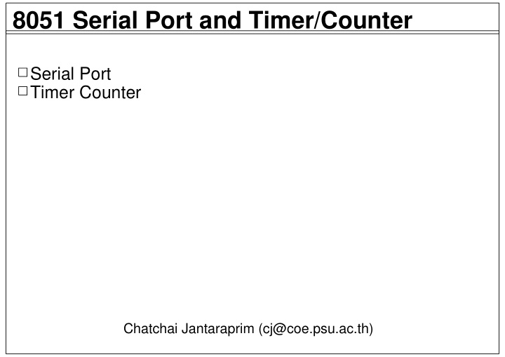 8051 serial port and timer counter