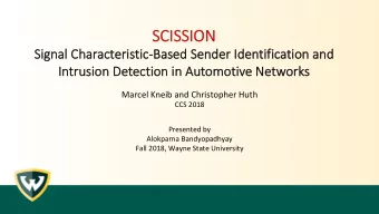 SC  SCISSI SSION  Signal  Signal Char  harac  acteris  ristic  tic-Base  ased  d Se  Sende  nder  r