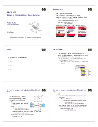 EECS 373  HW 1 &amp; 2 solutions posted  Design of Microprocessor-Based Systems  HW