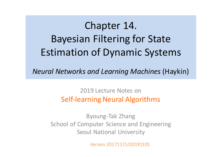 chapter 14 bayesian filtering for state estimation of