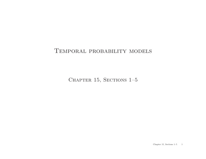 temporal probability models