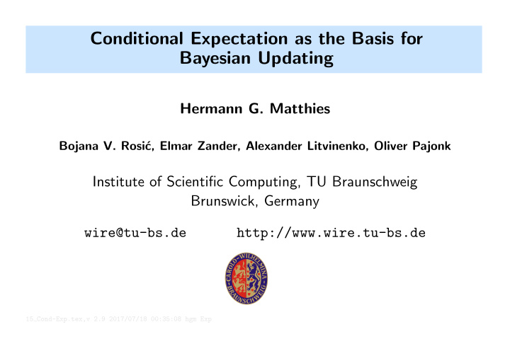 conditional expectation as the basis for bayesian updating