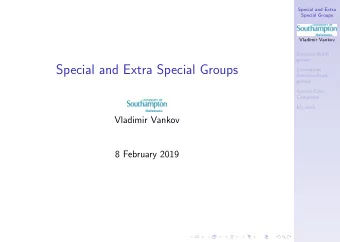 Special and Extra Special Groups  Generalised  Bestvina-Brady  groups  Special Cube  Complexes  My