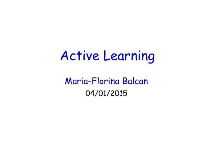 active learning