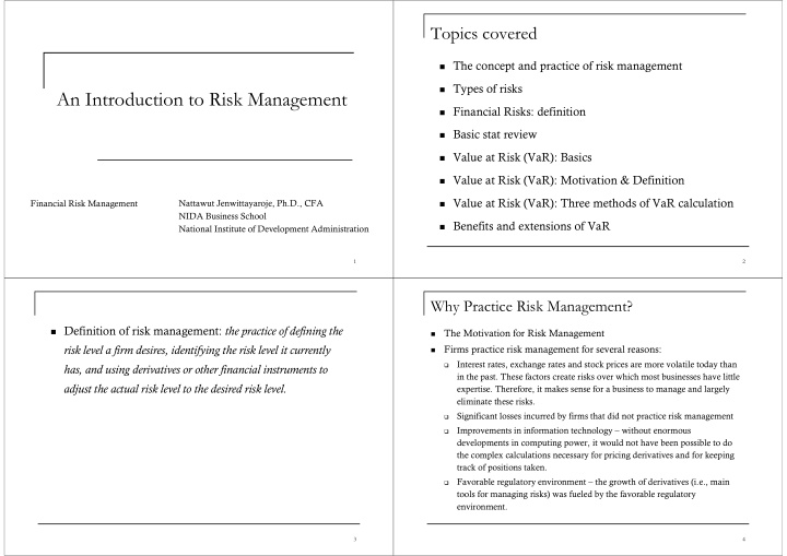 an introduction to risk management