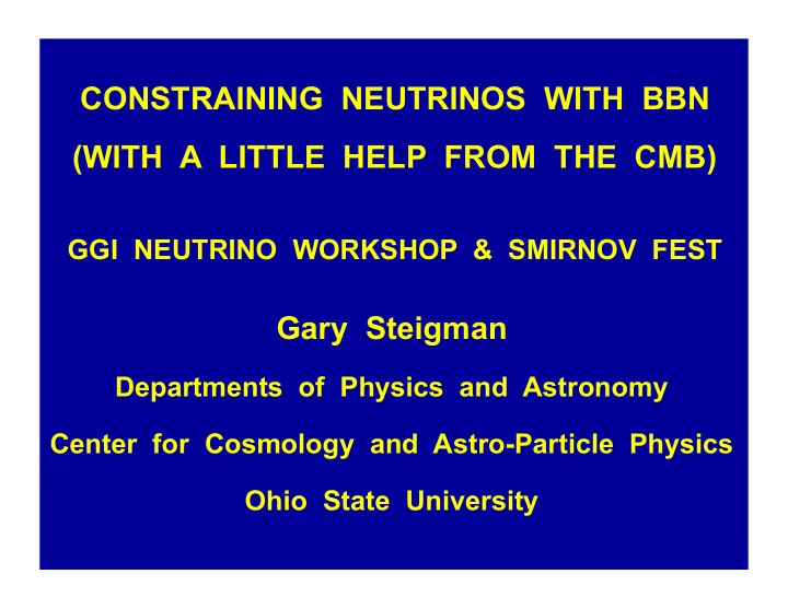 constraining neutrinos with bbn with a little help from