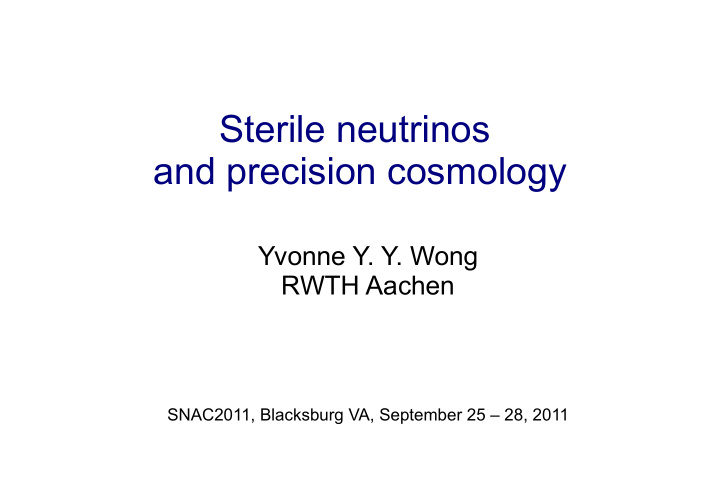sterile neutrinos and precision cosmology