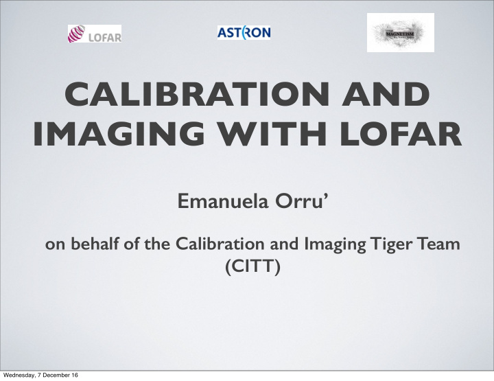 calibration and imaging with lofar