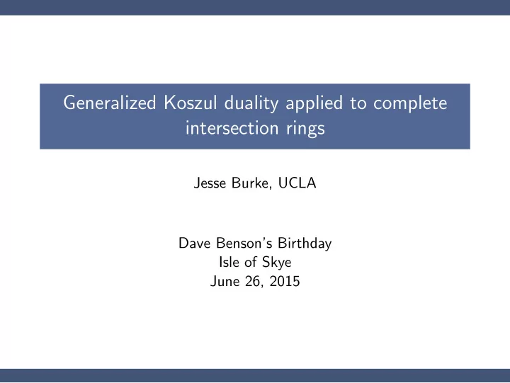 generalized koszul duality applied to complete