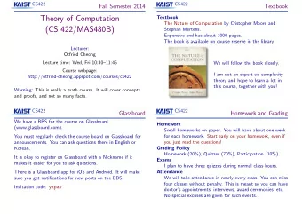 Theory of Computation  Textbook  The Nature of Computation by Cristopher Moore and  (CS