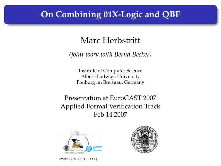 on combining 01x logic and qbf marc herbstritt