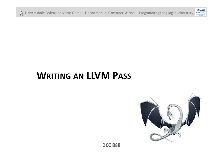 w riting an llvm p ass