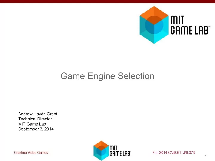 game engine selection