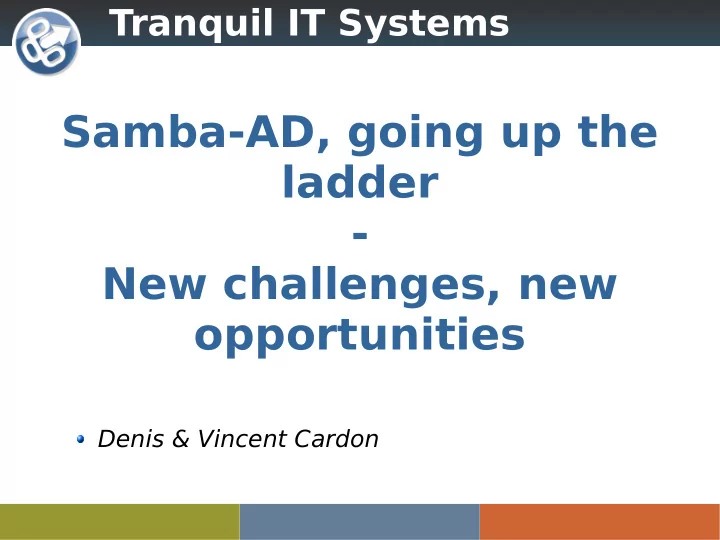 samba ad going up the ladder new challenges new