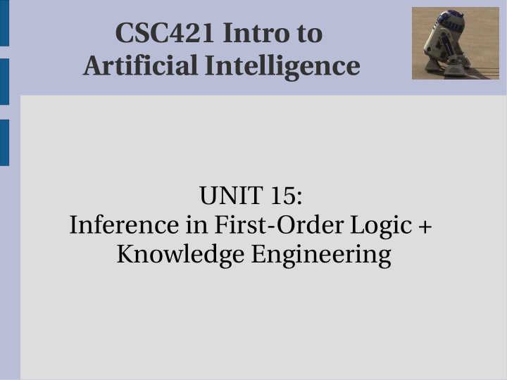 csc421 intro to artificial intelligence