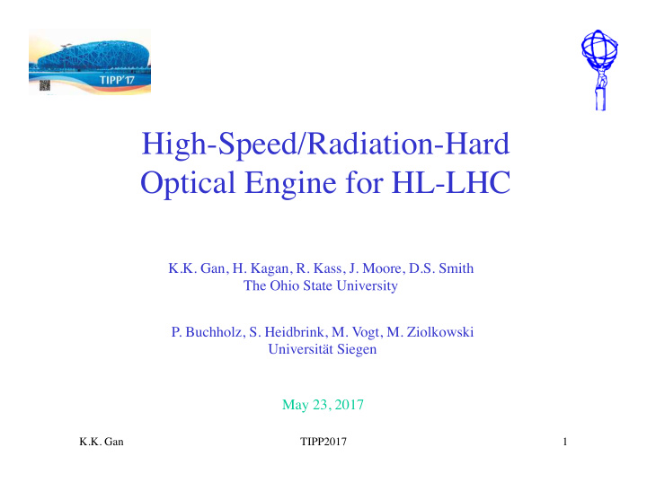 high speed radiation hard optical engine for hl lhc