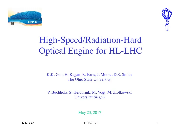 high speed radiation hard optical engine for hl lhc