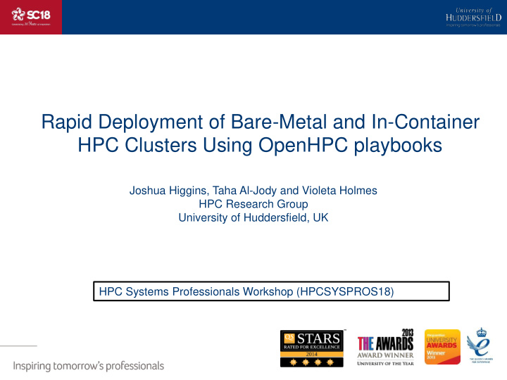 rapid deployment of bare metal and in container