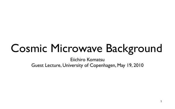cosmic microwave background