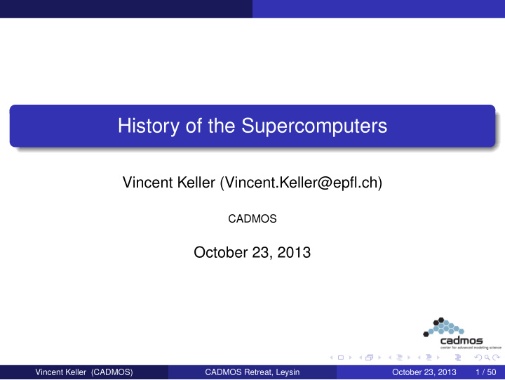 history of the supercomputers