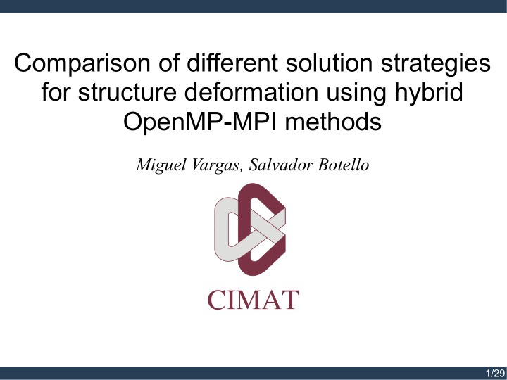 comparison of different solution strategies for structure