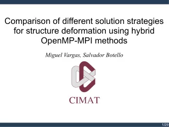 Comparison of different solution strategies  for structure deformation using hybrid  OpenMP-MPI