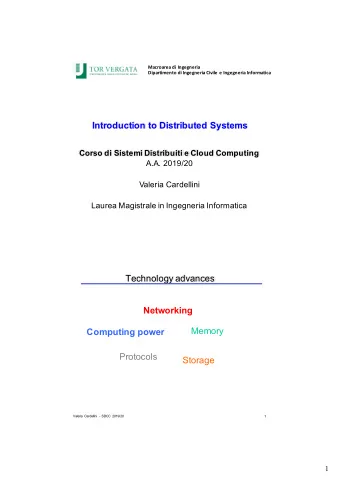 Introduction to Distributed Systems  Corso di Sistemi Distribuiti e Cloud Computing  A.A. 2019/20