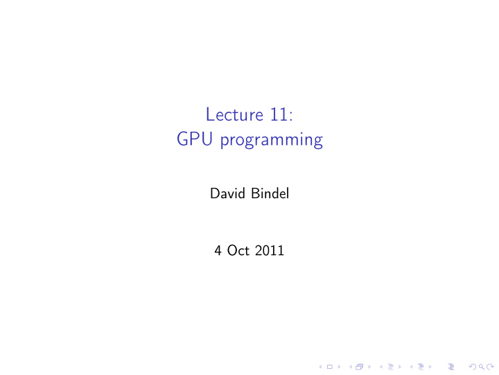 lecture 11 gpu programming