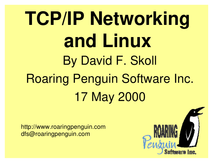 tcp ip networking and linux