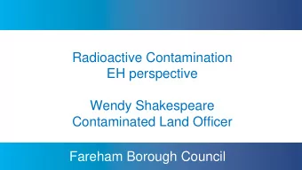 Contaminated Land Officer  Fareham Borough Council  Overview    Fareham Borough Council