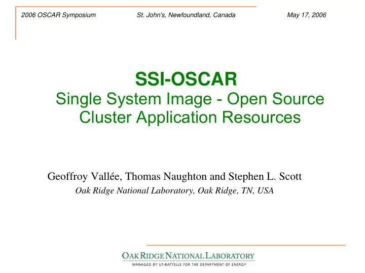 ssi oscar
