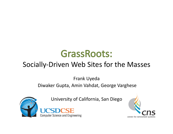 socially driven web sites for the masses frank uyeda
