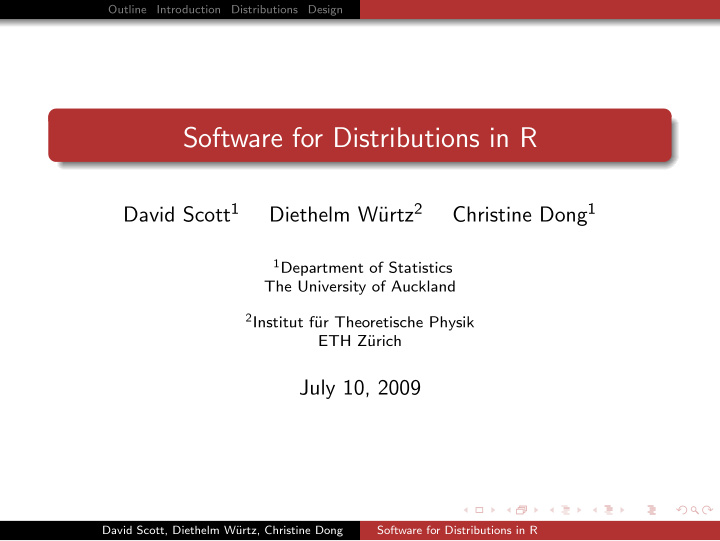 software for distributions in r