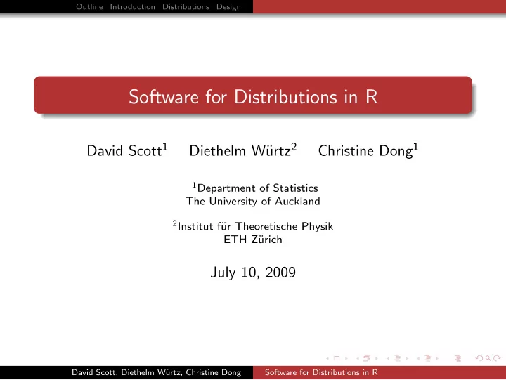 software for distributions in r