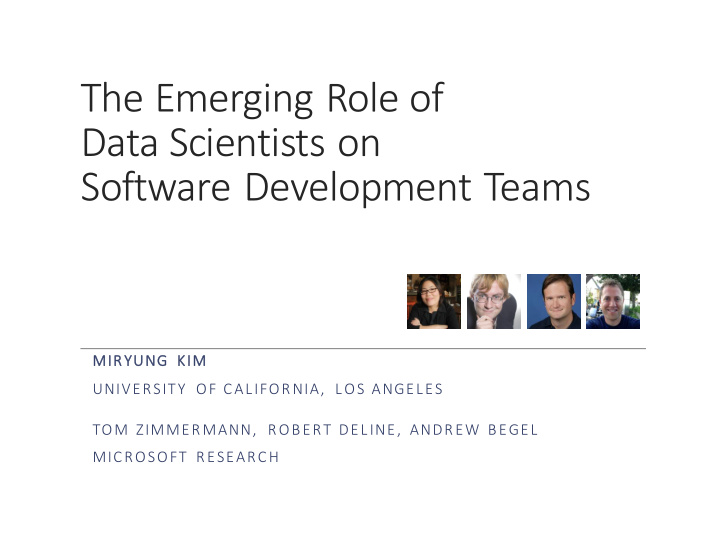 the emerging role of data scientists on software