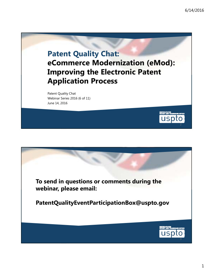 patent quality chat ecommerce modernization emod