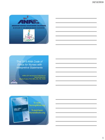 Interpretive Statements ANA\C 20 th Anniversary Celebration &amp;  General Assembly  Marsha Fowler,