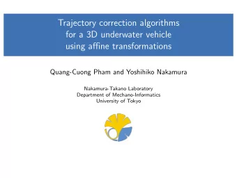 Trajectory correction algorithms  for a 3D underwater vehicle  using affine transformations