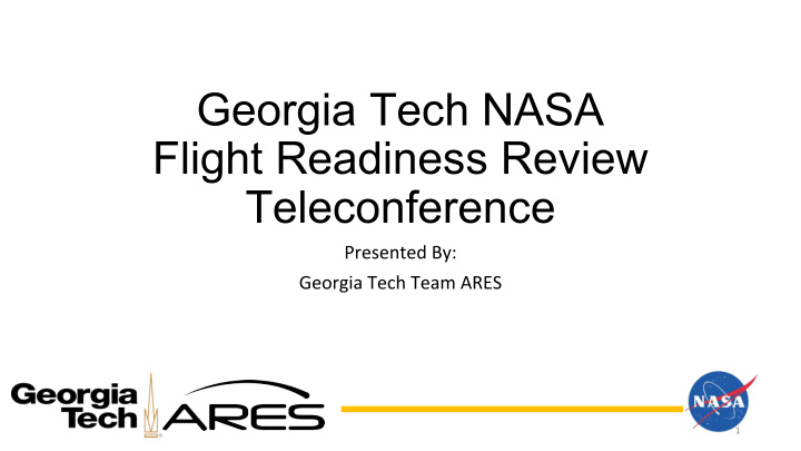georgia tech nasa flight readiness review teleconference