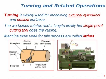 Turning and Related Operations Turning is widely used for machining external cylindrical  and