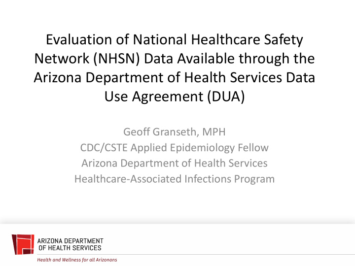 arizona department of health services data