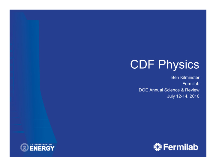 cdf physics