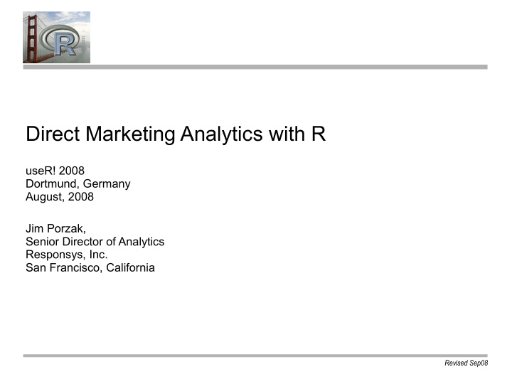 direct marketing analytics with r